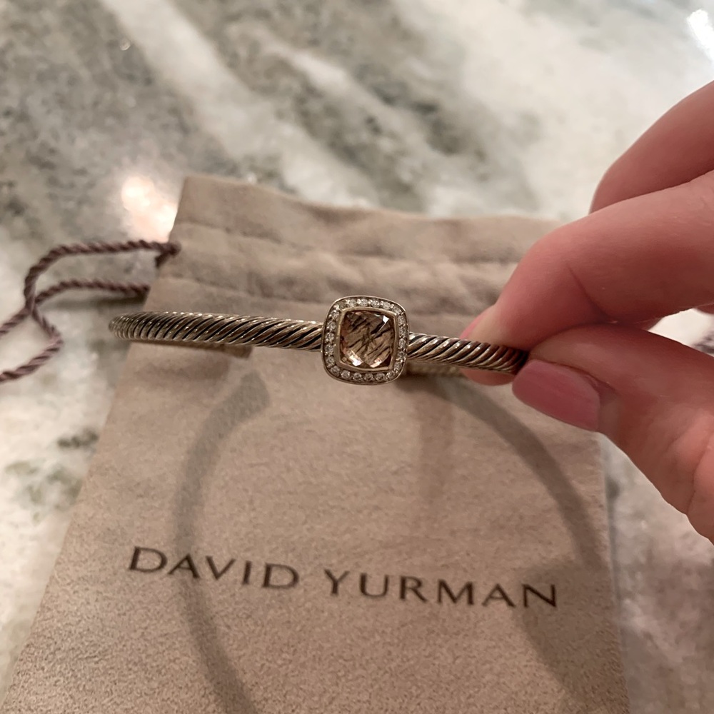 David Yurman 4mm Cable Bracelet morganite diamonds